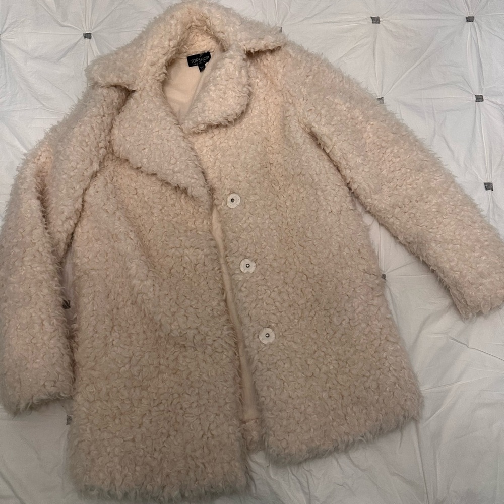 Teddy coat.  Ivory but looks darker in pictures